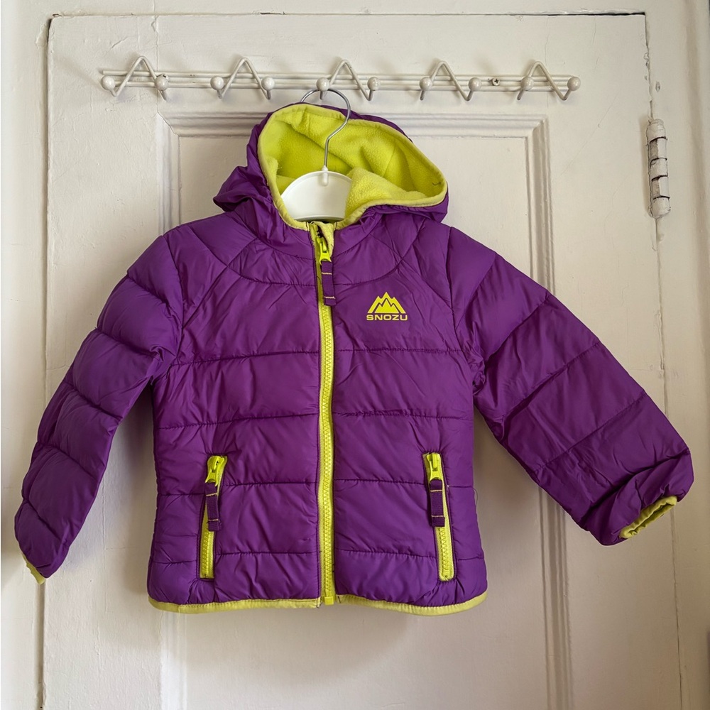 Snozu Kids Purple and Yellow Puffer Jacket
